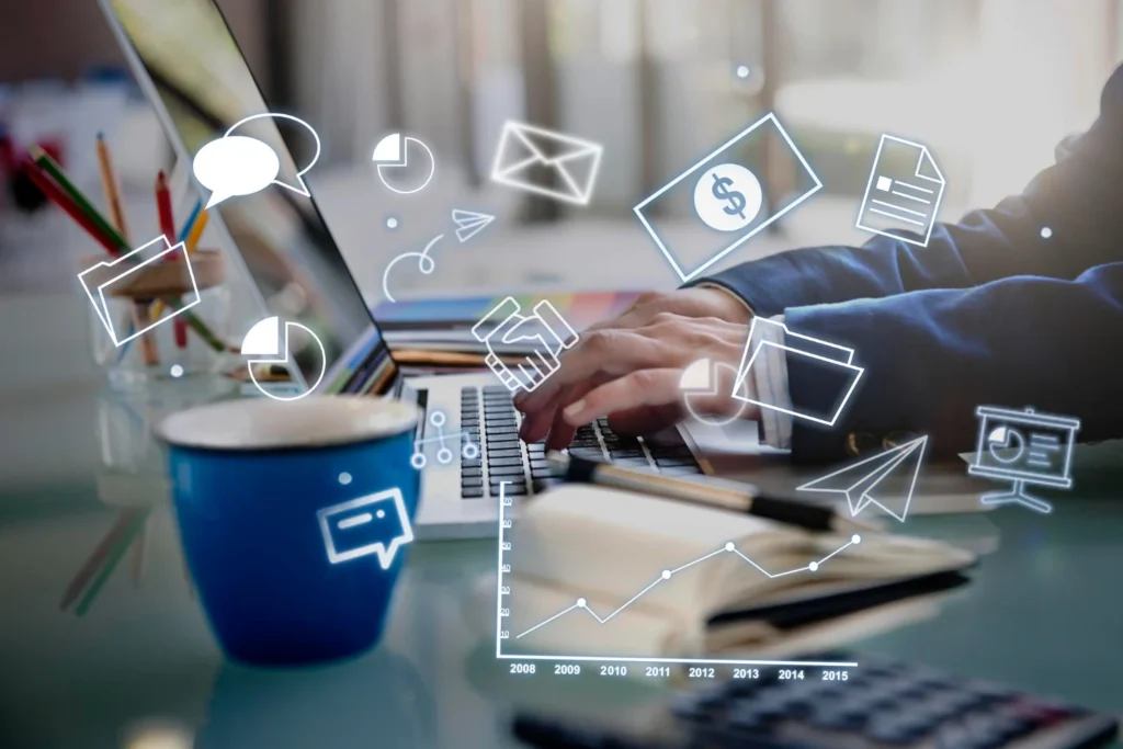digital marketing services in a laptop